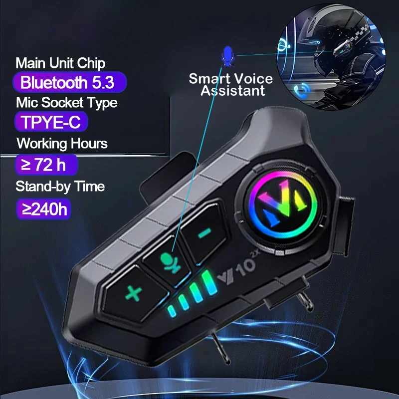 Intercom Bluetooth V10 2X pour - Helmet Full Face avis et prix