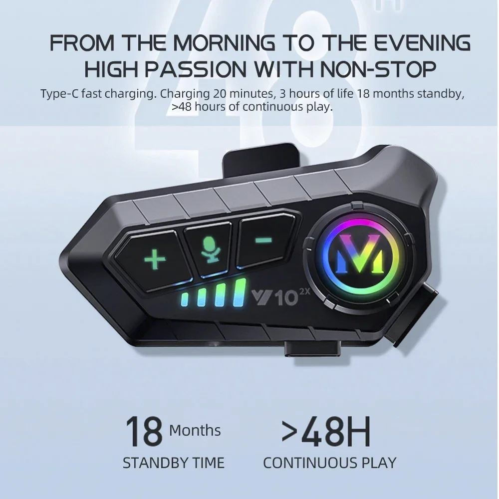 Intercom Bluetooth V10 2X pour - Helmet Full Face avis et prix