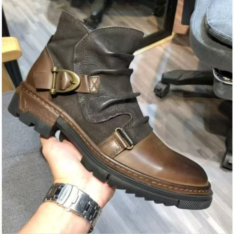 Bottes en cuir rétro pour homm - Motorcycle Gear Up avis et prix