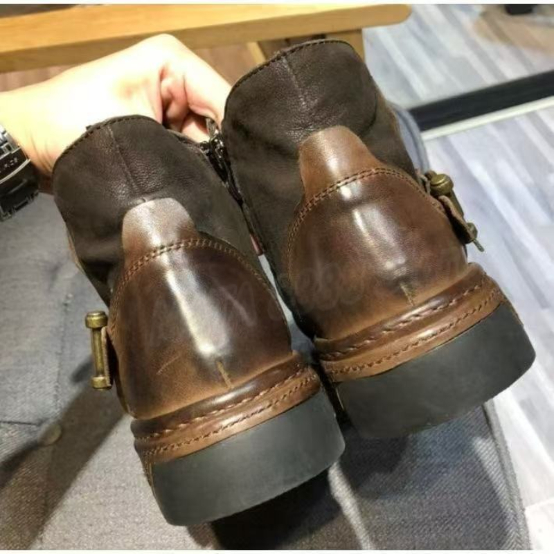 Bottes en cuir rétro pour homm - Motorcycle Gear Up avis et prix