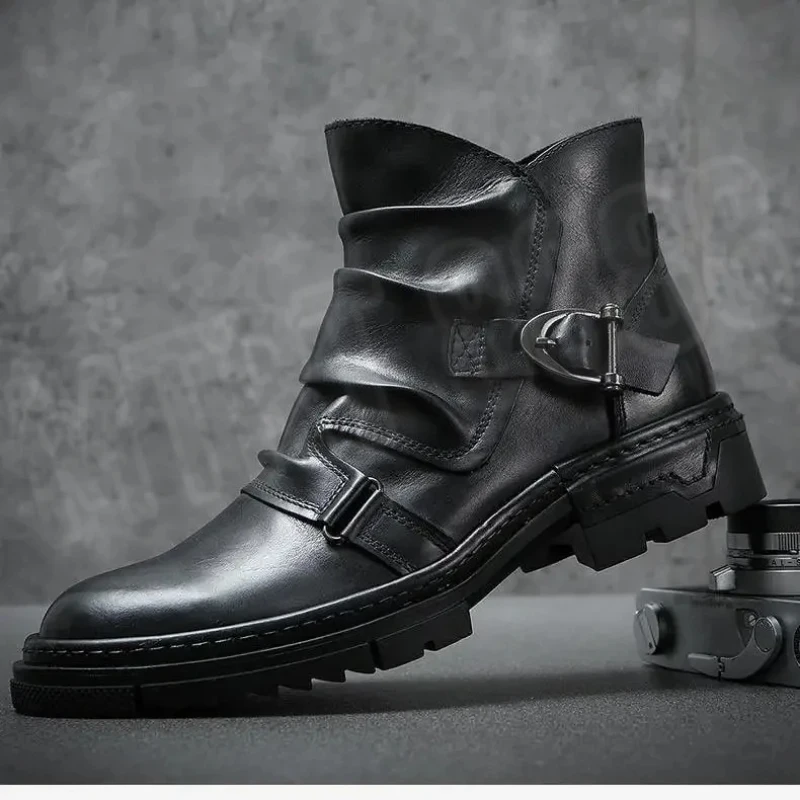 Bottes en cuir rétro pour homm - Motorcycle Gear Up avis et prix