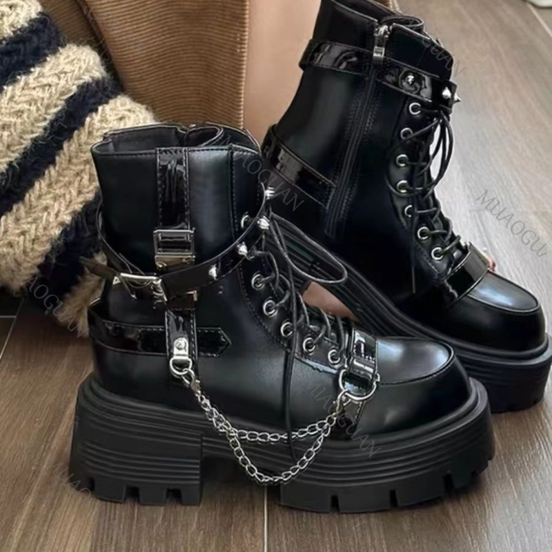 Bottines Punk à fond épais pou - Motorcycle Gear Pants avis et prix