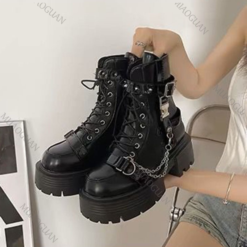 Bottines Punk à fond épais pou - Motorcycle Gear Pants avis et prix