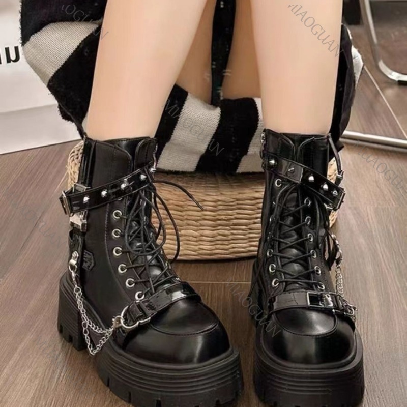 Bottines Punk à fond épais pou - Motorcycle Gear Pants avis et prix