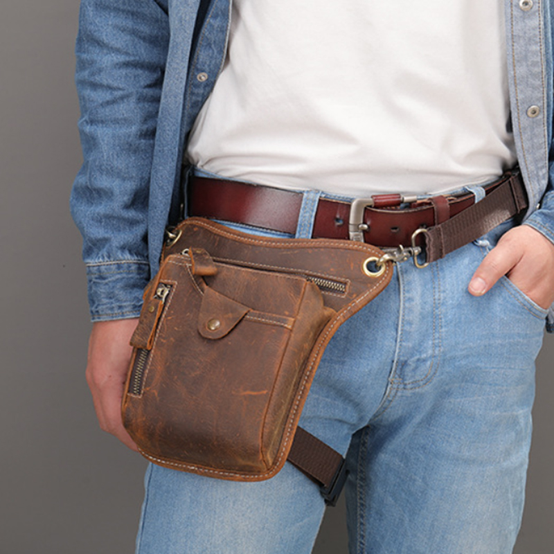 Sac de taille Vintage en cuir  - Motorcycle Gear Bag avis et prix